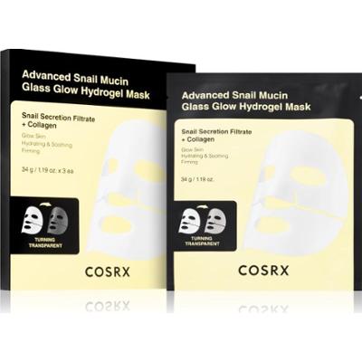 Cosrx Advanced Snail Mucin Glass Glow Hydrogel Mask rewitalizująca maska hydrożelowa z ekstraktem ze śluzu ślimaka do ujednolicenia kolorytu skóry 3 s