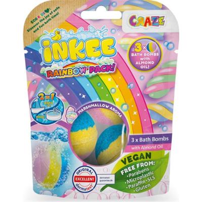 Craze INKEE Rainbow Multipack musujące kule do kąpieli z olejkiem migdałowym 3 szt.