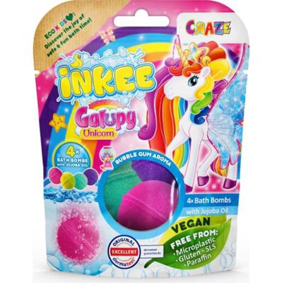 Craze INKEE Unicorn kule do kąpieli dla dzieci 4x50 g