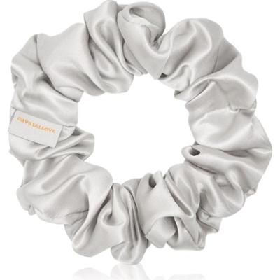 Crystallove Silk Scrunchie jedwabna gumka do włosów Silver 1 szt.