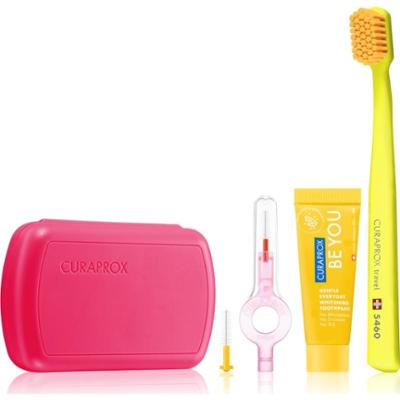 Curaprox Travel Set zestaw podróżny do zębów, języka i dziąseł Magenta
