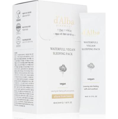 d'Alba Waterfull Vegan Sleeping Pack maseczka łagodząco-nawilżająca na noc 4x12 ml