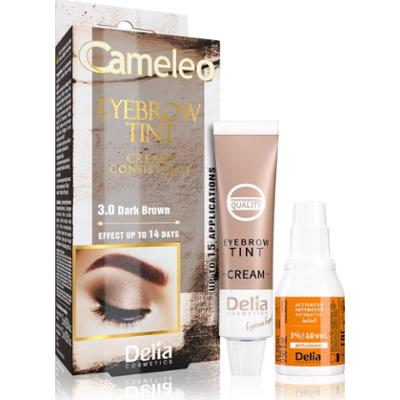 Delia Cosmetics Cameleo kremowa profesjonalna farbka do brwi bez amoniaku odcień 3.0 Dark Brown 15 ml