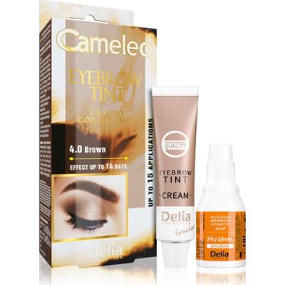 Delia Cosmetics Cameleo kremowa profesjonalna farbka do brwi bez amoniaku odcień 4.0 Brown 15 ml