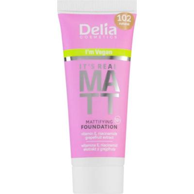 Delia Cosmetics It's Real Matt podkład matujący odcień 102 Natural 30 ml