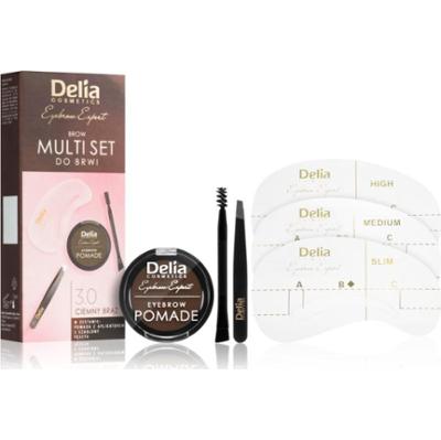 Delia Cosmetics Eyebrow Expert Zest paleta do regulacji brwi odcień 3.0 Dark Brown 3 szt.