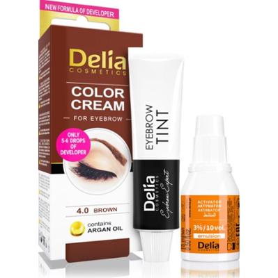 Delia Cosmetics Argan Oil farbka do brwi odcień 4.0 Brown 15 ml