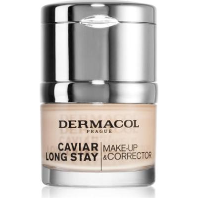 Dermacol Caviar Long Stay długotrwały podkład z wyciągiem z kawioru i korektor udoskonalający odcień 1 Pale 30 ml