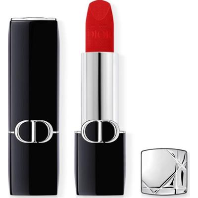 DIOR Rouge Dior szminka trwała flakon napełnialny odcień 999 Velvet 3.5 g