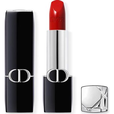 DIOR Rouge Dior szminka trwała flakon napełnialny odcień 999 Satin 3.5 g