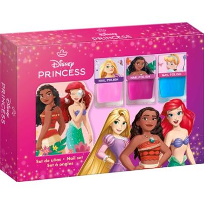 Disney Princess Nail Set zestaw lakierów do paznokci dla dzieci 3y+ Pink, Blue, Pink 3x4.5 ml