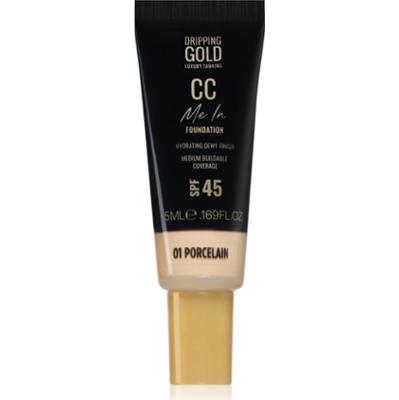 Dripping Gold CC Me In Mini Trial lekki podkład SPF 45 odcień Porcelain 01 5 ml
