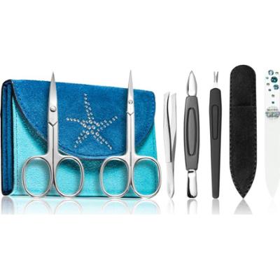 DuKaS Premium Line Solingen 216 zestaw do manicure + etui Blue-Turquoise