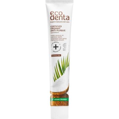Ecodenta Certified Organic Anti-plaque pasta na zdrowe dziąsła usuwająca płytkę nazębną Z olejkiem kokosowym. 75 ml