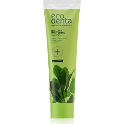 Ecodenta Green Brilliant Whitening wybielająca pasta do zębów z fluorem odświeżający oddech Mint Oil + Sage Extract 100 ml