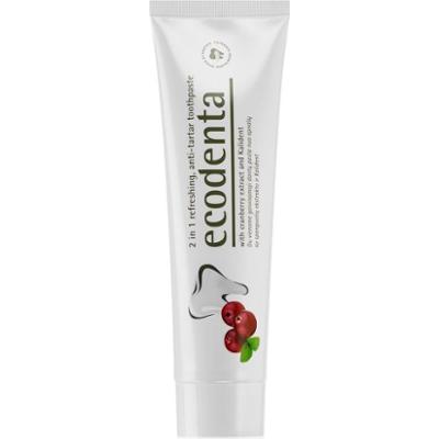 Ecodenta Green Tartar Eliminating odświeżająca pasta do zębów na kamień nazębny z fluorem smak Cranberry 100 ml