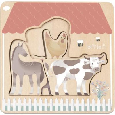 eliNeli Wooden Puzzle Farm puzzle z drewna 12m+ 7 szt.