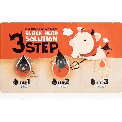 Elizavecca Milky Piggy 3 Step Black Head Solution trzyetapowa pielęgnacja cery z zaskórnikami 1 szt.
