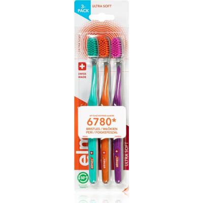 Elmex Swiss Made szczoteczki do zębów ultra soft Yellow + Blue + White 3 szt.