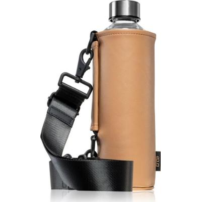 Equa Mismatch Crossbody szklana butelka na wodę + etui kolor Maple 750 ml