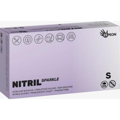 Espeon Nitril Sparkle Pearlescent Violet rękawiczki nitrylowe bezpudrowe rozmiar S 2x50 szt.
