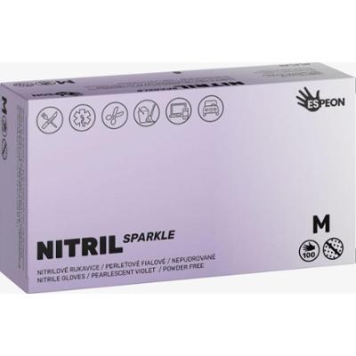 Espeon Nitril Sparkle Pearlescent Violet rękawiczki nitrylowe bezpudrowe rozmiar M 2x50 szt.