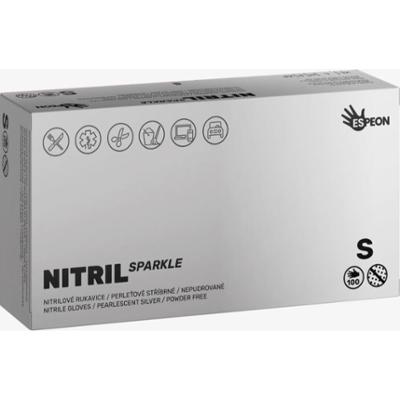Espeon Nitril Sparkle Pearlescent Silver rękawiczki nitrylowe bezpudrowe rozmiar S 2x50 szt.