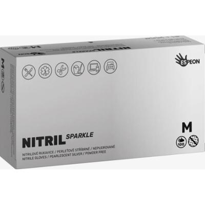 Espeon Nitril Sparkle Pearlescent Silver rękawiczki nitrylowe bezpudrowe rozmiar M 2x50 szt.