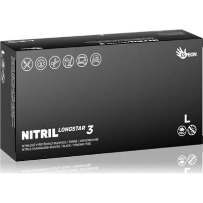 Espeon Nitril Longstar3 Black rękawiczki nitrylowe bezpudrowe rozmiar L 2x50 szt.