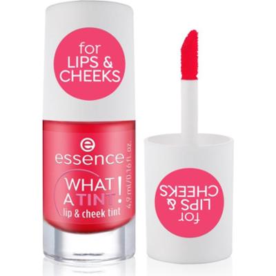 essence WHAT A TINT! róż w płynie i błyszczyk do ust odcień 02 Coral Sunset 4.9 ml