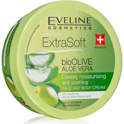 Eveline Cosmetics Extra Soft kojący krem nawilżający do skóry wrażliwej Bio Olive & Aloe Vera 175 ml
