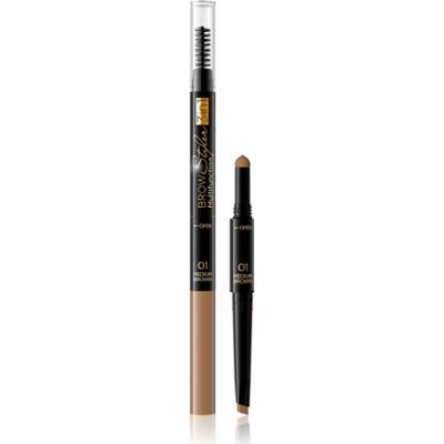 Eveline Cosmetics Brow Styler precyzyjna kredka do brwi 3 w 1 odcień 01 Medium Brown 1,2 g