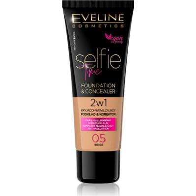Eveline Cosmetics Selfie Time podkład i korektor 2 w 1 odcień 05 Beige 30 ml