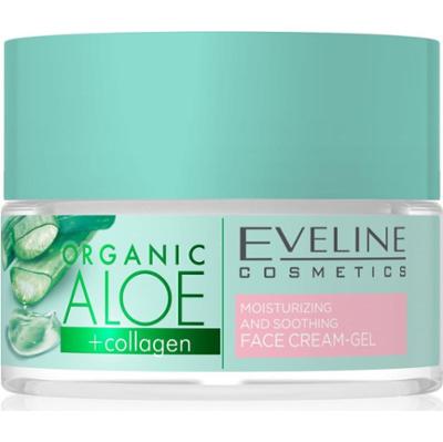 Eveline Cosmetics Organic Aloe+Collagen aktywny intensywnie nawilżający żel-krem o działaniu uspokajającym 50 ml