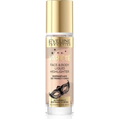 Eveline Cosmetics Variété płynny rozjaśniacz do twarzy i ciała odcień 01 Sparkling Wine Gold 30 ml
