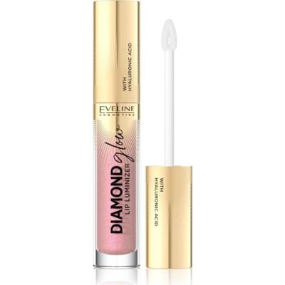 Eveline Cosmetics Diamond Glow błyszczyk do ust z połyskiem z kwasem hialuronowym odcień 08 Honey Glam 4,5 ml