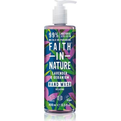 Faith In Nature Lavender & Geranium naturalne mydło w płynie do rąk o zapachu lawendy 400 ml