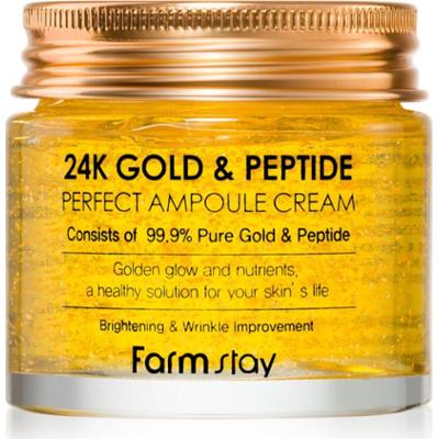 Farmstay 24K Gold & Peptide Perfect Ampoule Cream krem nawilżający przeciw starzeniu się skóry 80 ml