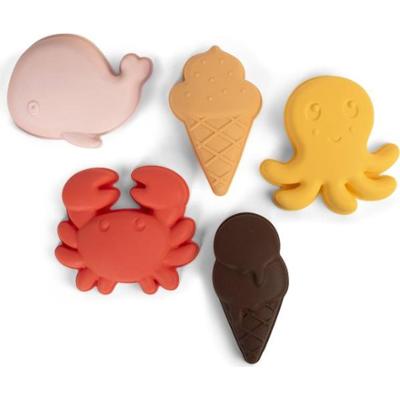 FILIBABBA Silicone Sand Toys Peach Mix zabawka do wody 5 szt.