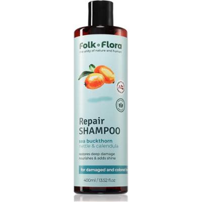 Folk & Flora Sea Buckthorn szampon odbudowujący włosy do włosów farbowanych i zniszczonych 400 ml