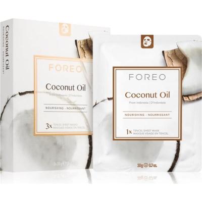 FOREO Farm to Face Sheet Mask Coconut Oil maska odżywcza w płacie 3x20 ml