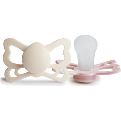 FRIGG Butterfly Size 2:6-18 months smoczek Cream/Blush 2 szt.