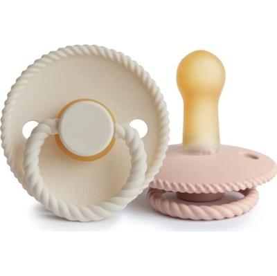 FRIGG Rope Size 2:6-18 months smoczek Blush/Cream 2 szt.