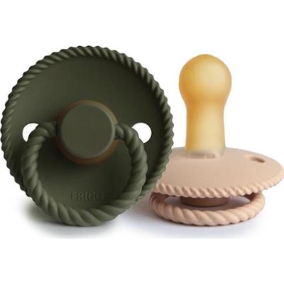 FRIGG Rope Size 2:6-18 months smoczek Croissant/Olive 2 szt.
