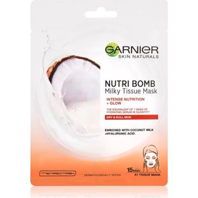 Garnier Textil Masks Nutri Bomb maska odżywcza w płacie z efektem rozświetlającym 28 g