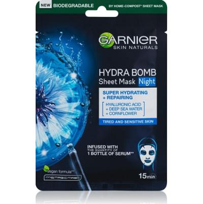 Garnier Textil Masks Hydra Bomb maska odżywcza w płacie na noc 28 g