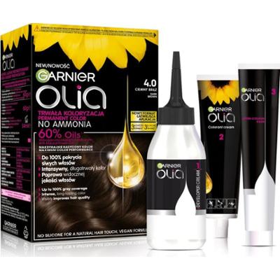 Garnier Olia Big Kit trwała farba do włosów odcień 4.0 Ciemny Brąz 1 szt.
