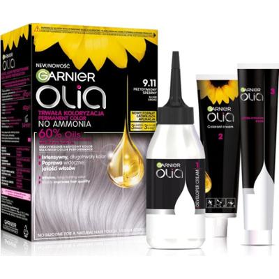 Garnier Olia Big Kit trwała farba do włosów odcień 9.11 Przydymiony Srebrny 1 szt.