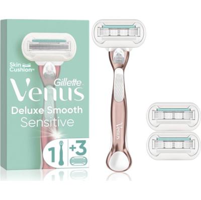 Gillette Venus Deluxe Smooth Sensitive maszynka do golenia + ostrza wymienne RoseGold 3 szt.