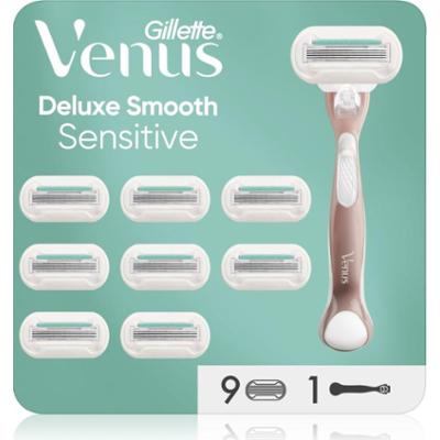Gillette Venus Deluxe Smooth Sensitive maszynka do golenia + ostrza wymienne 9 szt.